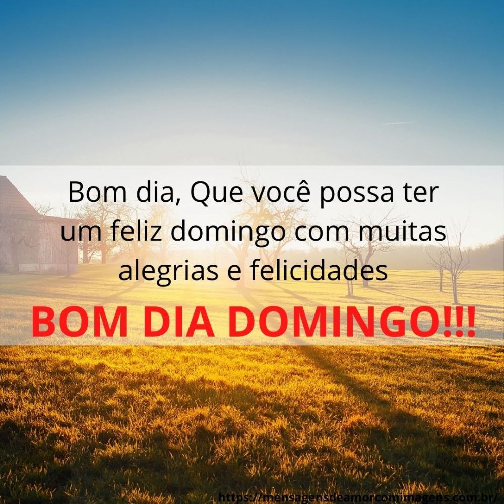 Um bom domingo!